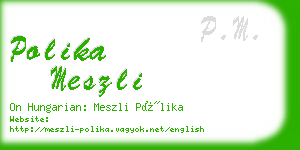 polika meszli business card